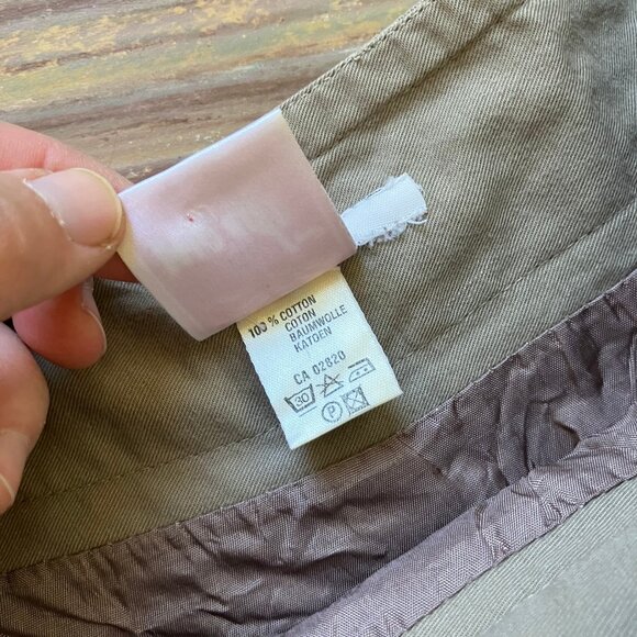 Mondi Khaki Maxi Skirt Button Front Pockets Vintage 80s Women's 27" Waist - Picture 5 of 6